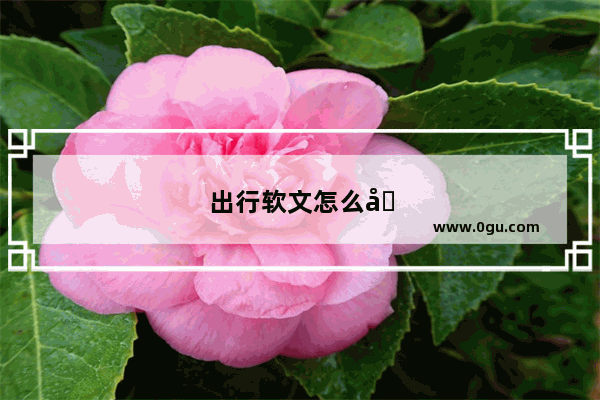 出行软文怎么写