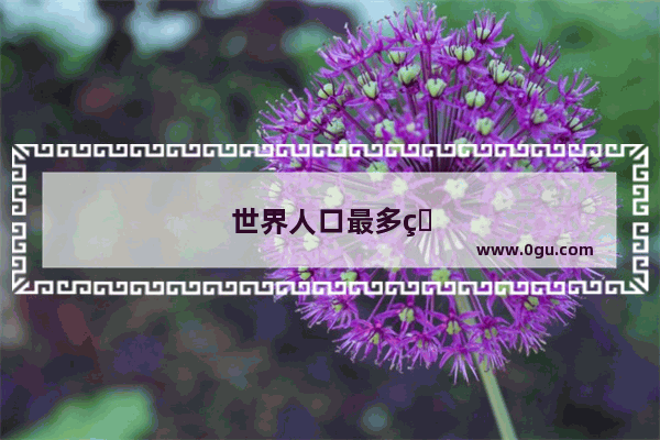 世界人口最多的城市排名前十名
