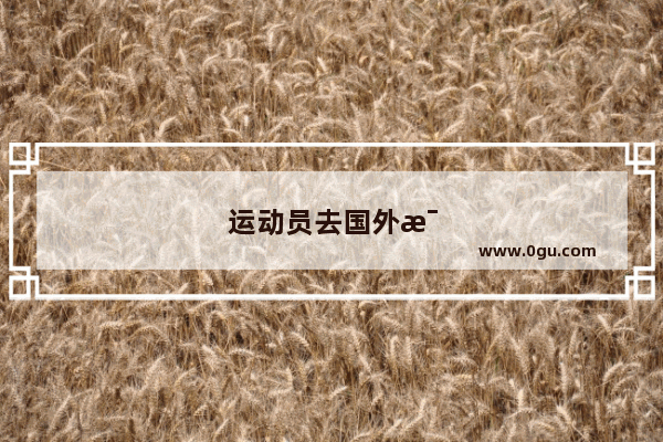 运动员去国外比赛 开销和费用是谁出的？需要他们自己带钱吗
