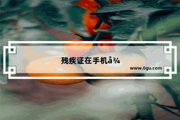 残疾证在手机微信里到各旅游景点可以吗