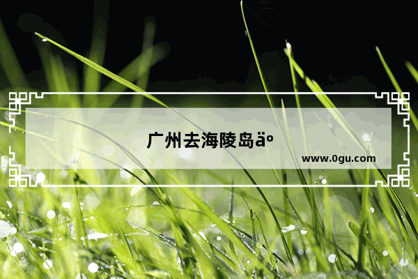 广州去海陵岛交通攻略