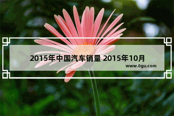 2015年中国汽车销量 2015年10月汽车销量