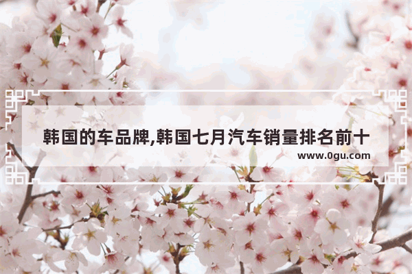 韩国的车品牌,韩国七月汽车销量排名前十