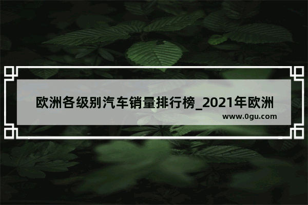 欧洲各级别汽车销量排行榜_2021年欧洲汽车销量排名