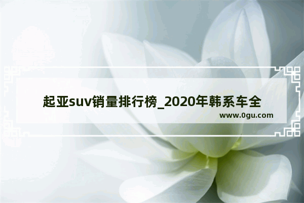 起亚suv销量排行榜_2020年韩系车全球销量排行