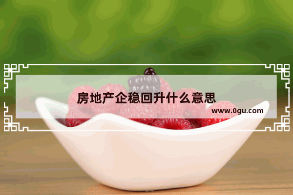 房地产企稳回升什么意思