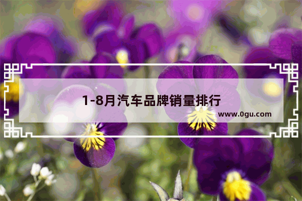 1-8月汽车品牌销量排行