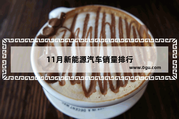 11月新能源汽车销量排行