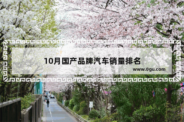 10月国产品牌汽车销量排名