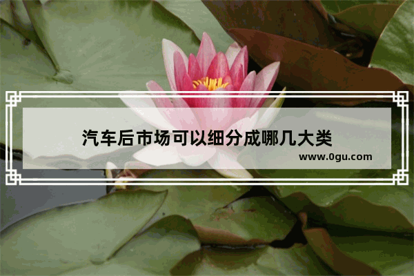 汽车后市场可以细分成哪几大类