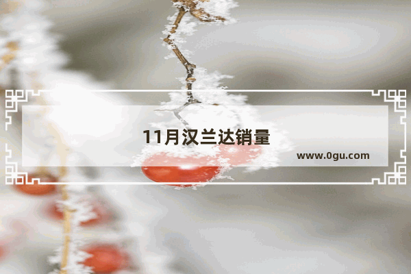 11月汉兰达销量