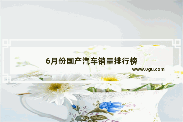6月份国产汽车销量排行榜