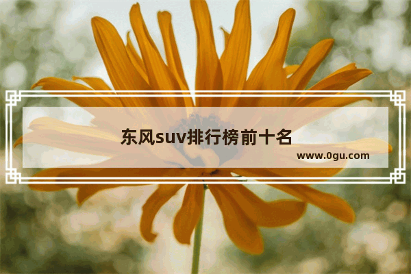 东风suv排行榜前十名
