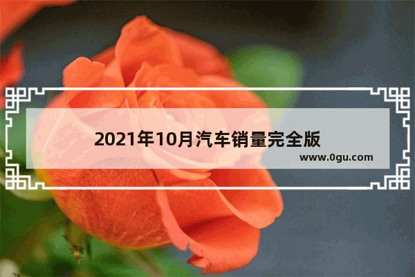 2021年10月汽车销量完全版