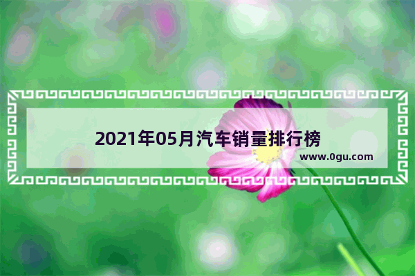 2021年05月汽车销量排行榜