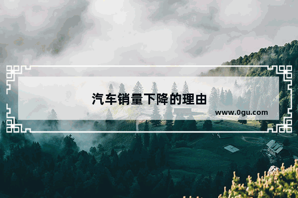 汽车销量下降的理由