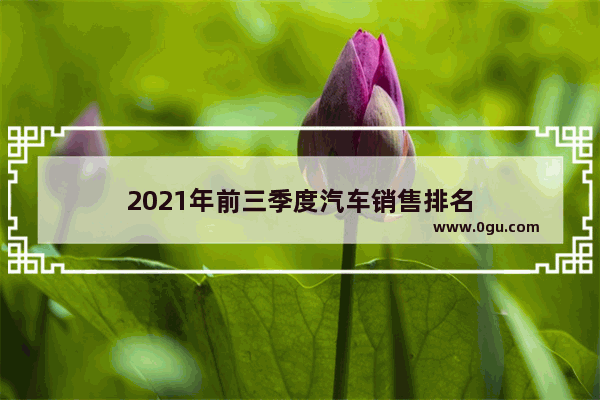 2021年前三季度汽车销售排名