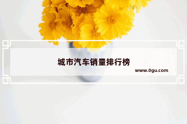 城市汽车销量排行榜
