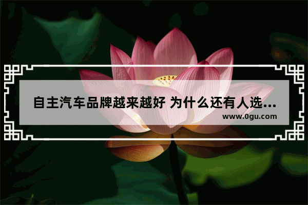 自主汽车品牌越来越好 为什么还有人选择进口或者合资车