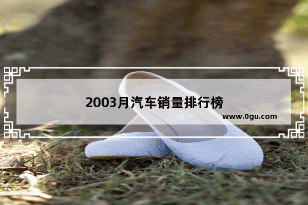 2003月汽车销量排行榜