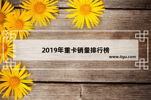 2019年重卡销量排行榜
