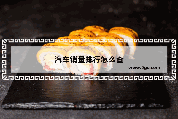 汽车销量排行怎么查