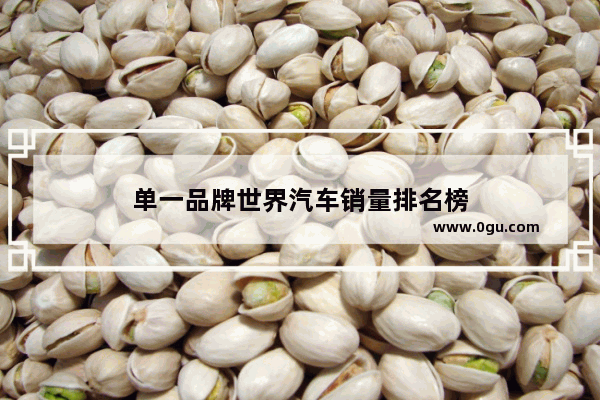 单一品牌世界汽车销量排名榜