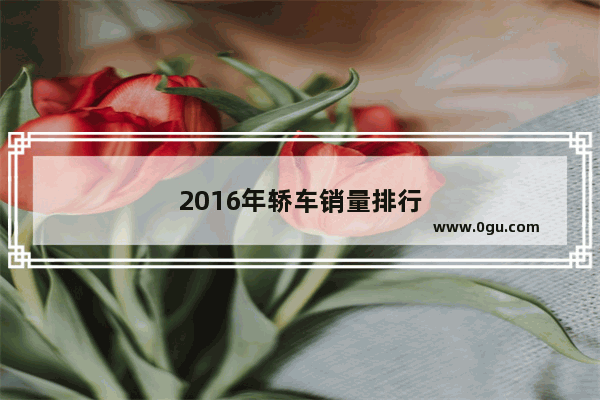 2016年轿车销量排行