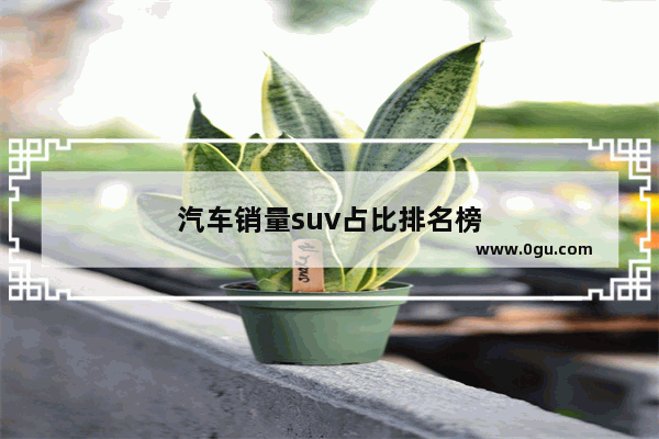 汽车销量suv占比排名榜