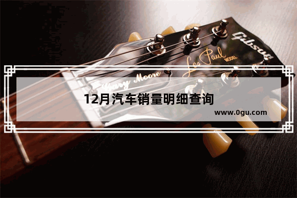 12月汽车销量明细查询