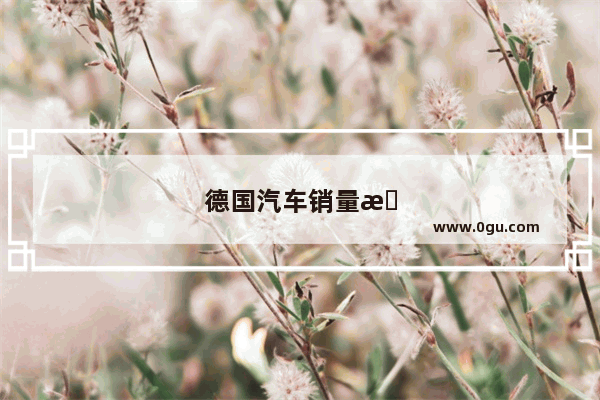 德国汽车销量数据查询