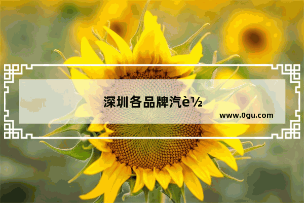 深圳各品牌汽车销量榜数据图