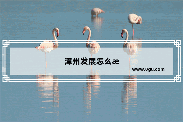 漳州发展怎么样