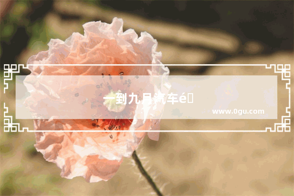 一到九月汽车销量