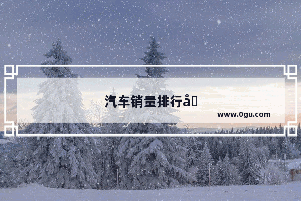 汽车销量排行准吗
