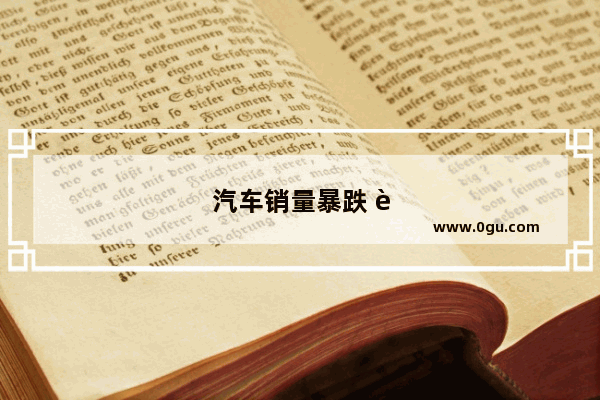 汽车销量暴跌 购置税