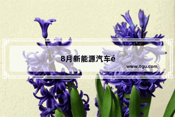 8月新能源汽车销量出炉 哪家欢喜哪家愁 比亚迪还是一打十
