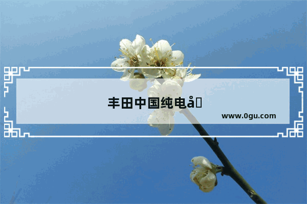 丰田中国纯电动汽车销量排名