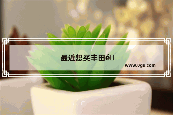 最近想买丰田霸道 有没有值得推荐的