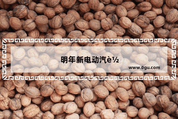 明年新电动汽车销量排名榜