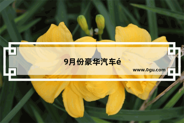 9月份豪华汽车销量